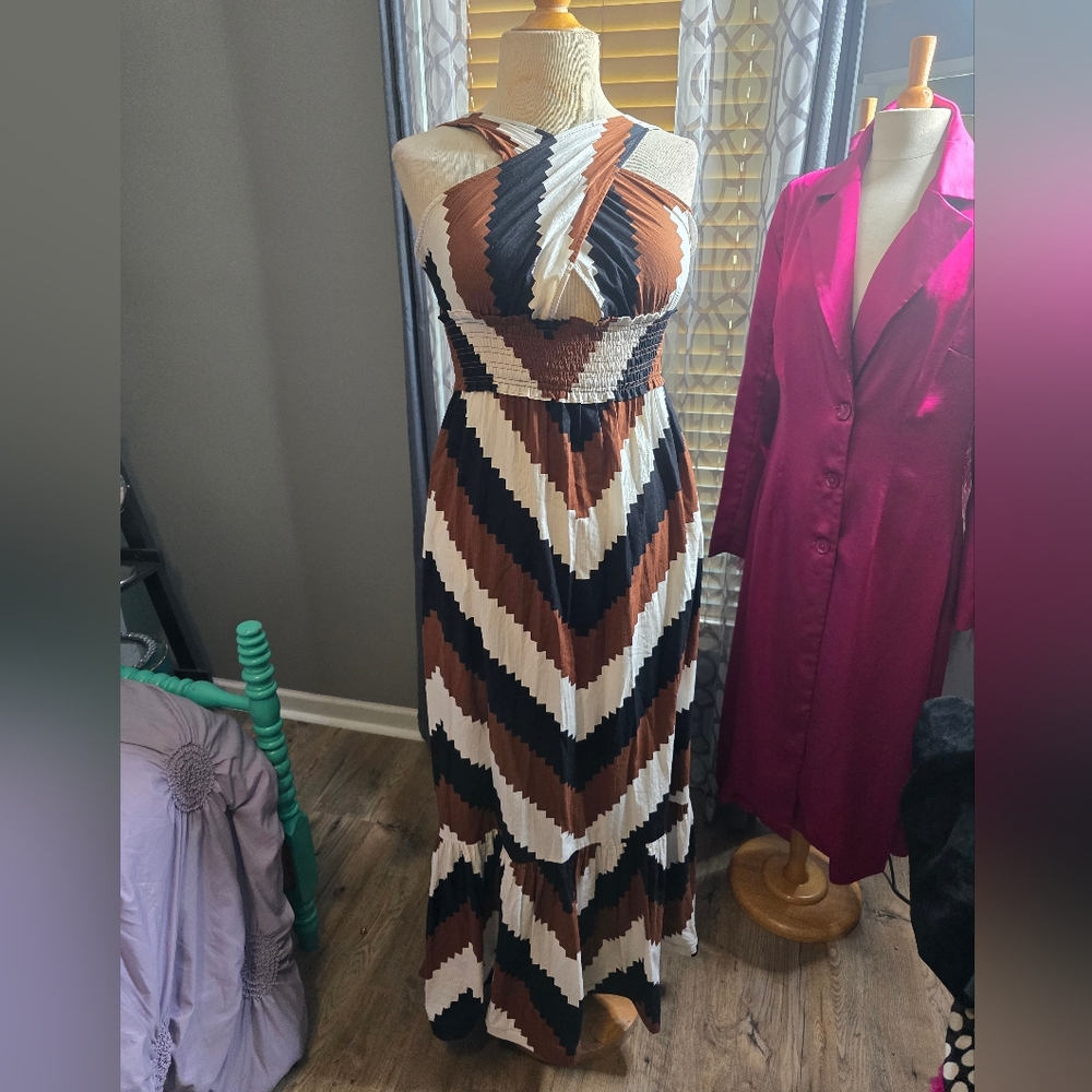 Plenty by Tracy Reese Chevron Pattern Maxi Sundress - Picture 5 of 8